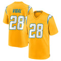LA.Chargers #28 Kimani Vidal Player Gold Home Game Ddoa Stitched Jerseys