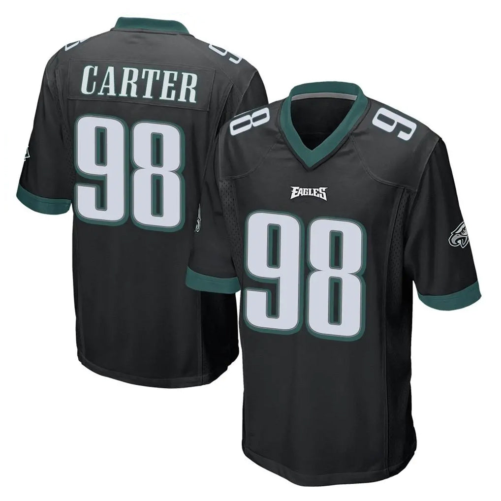 P.Eagles #98 Jalen Carter Player Black Home Game Ddoa Stitched Jerseys