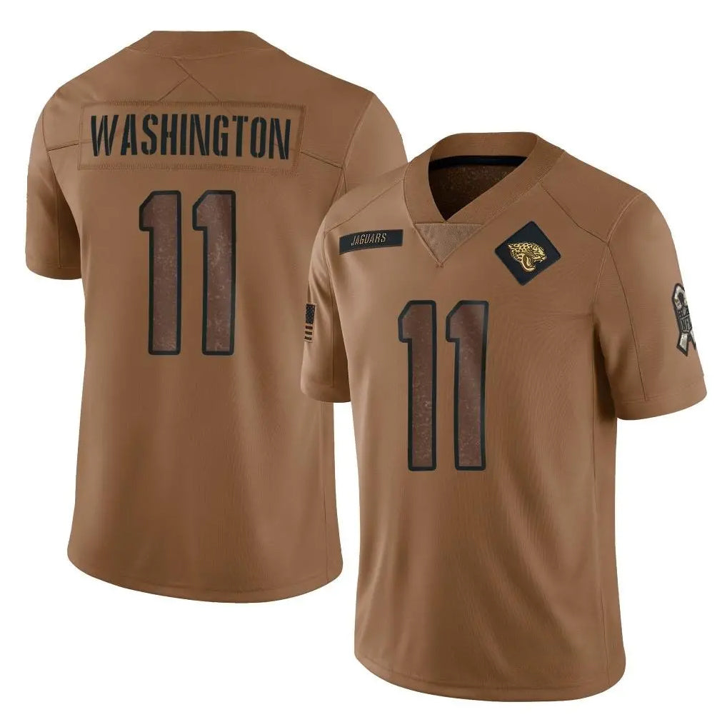 J.Jaguars #11 Parker Washington Player Brown Salute To Service Limited Ddoa Stitched Jerseys
