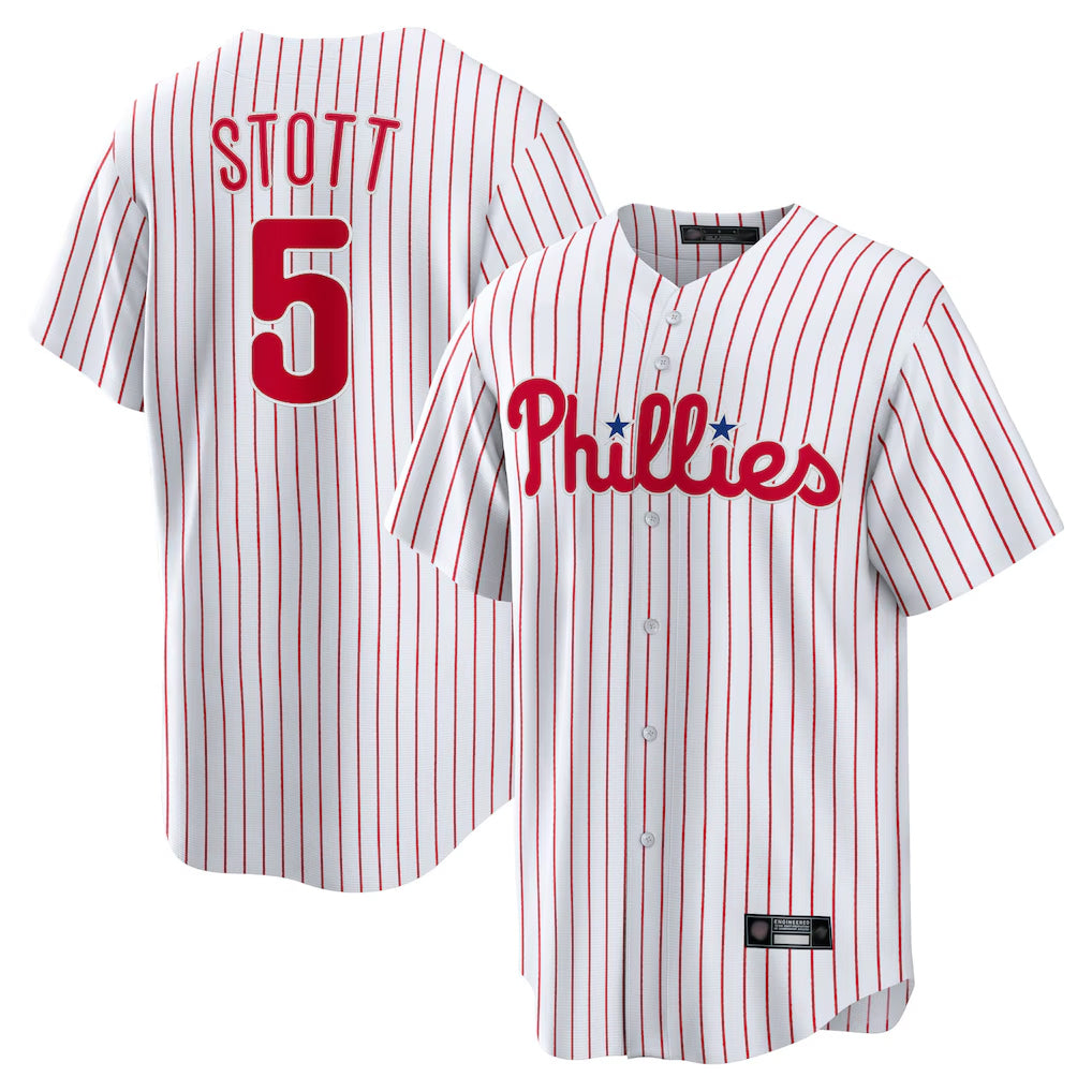 P.Phillies #5 Bryson Stott Player White Home Game Ddoa Stitched Jerseys