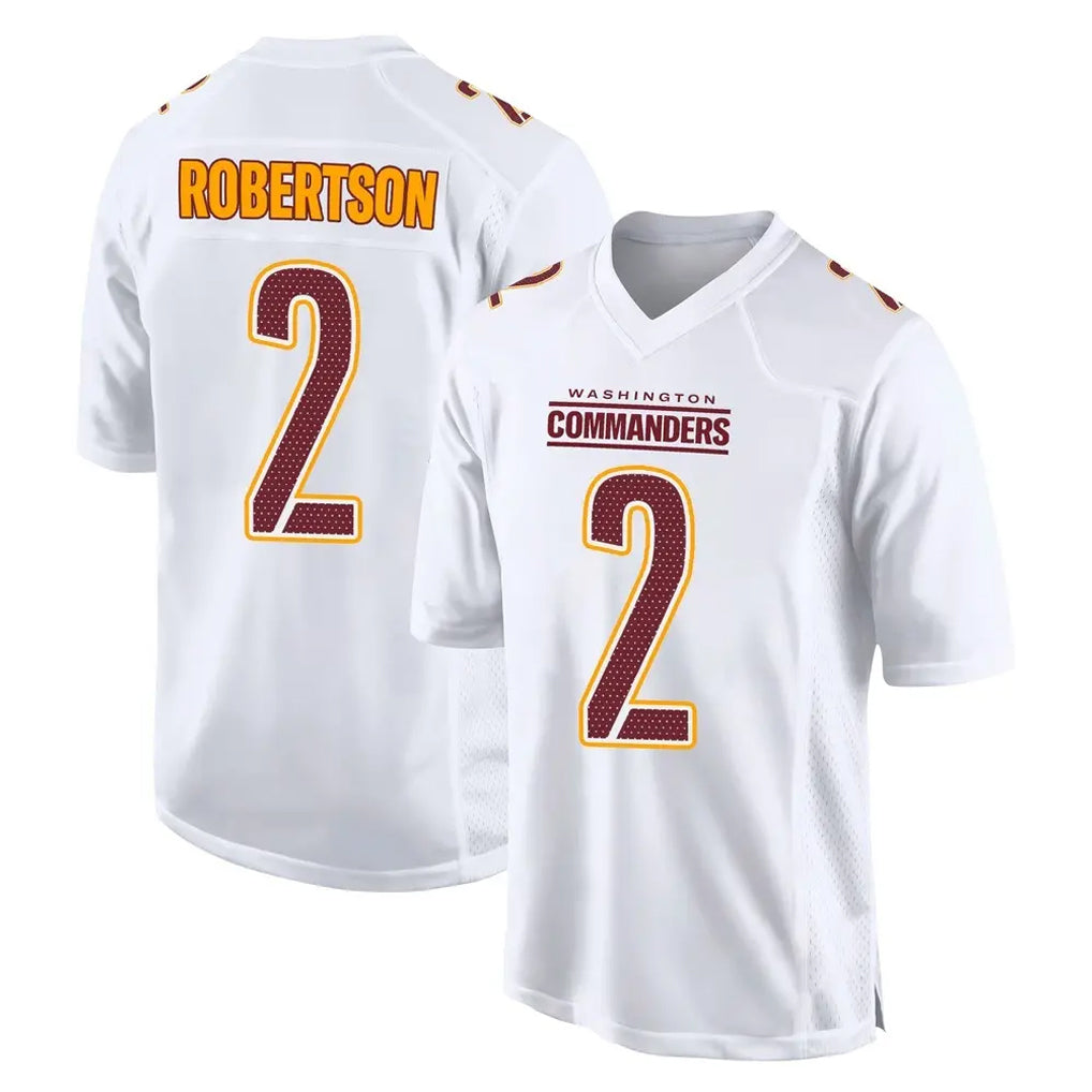 W.Commanders #2 Amik Robertson Player White Tundra Fashion Home Game Ddoa Stitched Jerseys