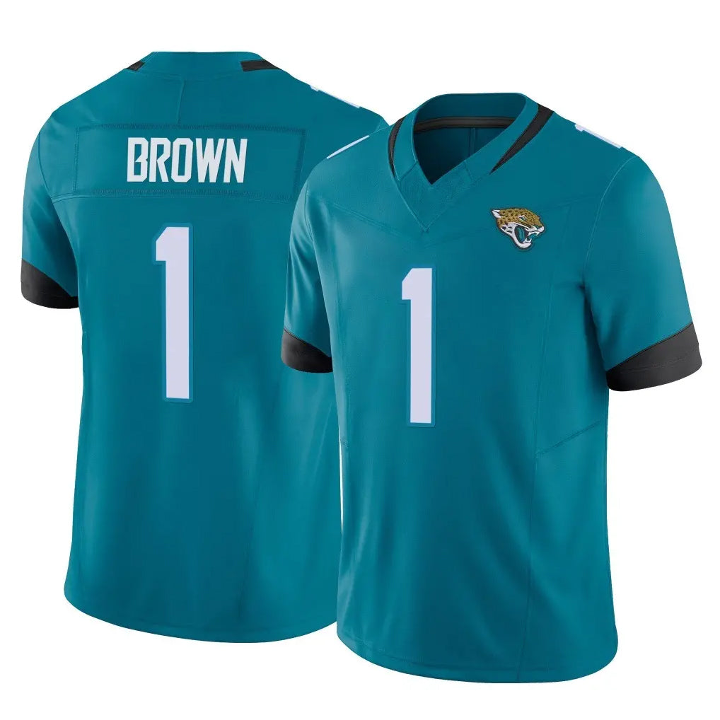 J.Jaguars #1 Montaric Brown Player Teal Vapor F.U.S.E. Limited Home Game Ddoa Stitched Jerseys