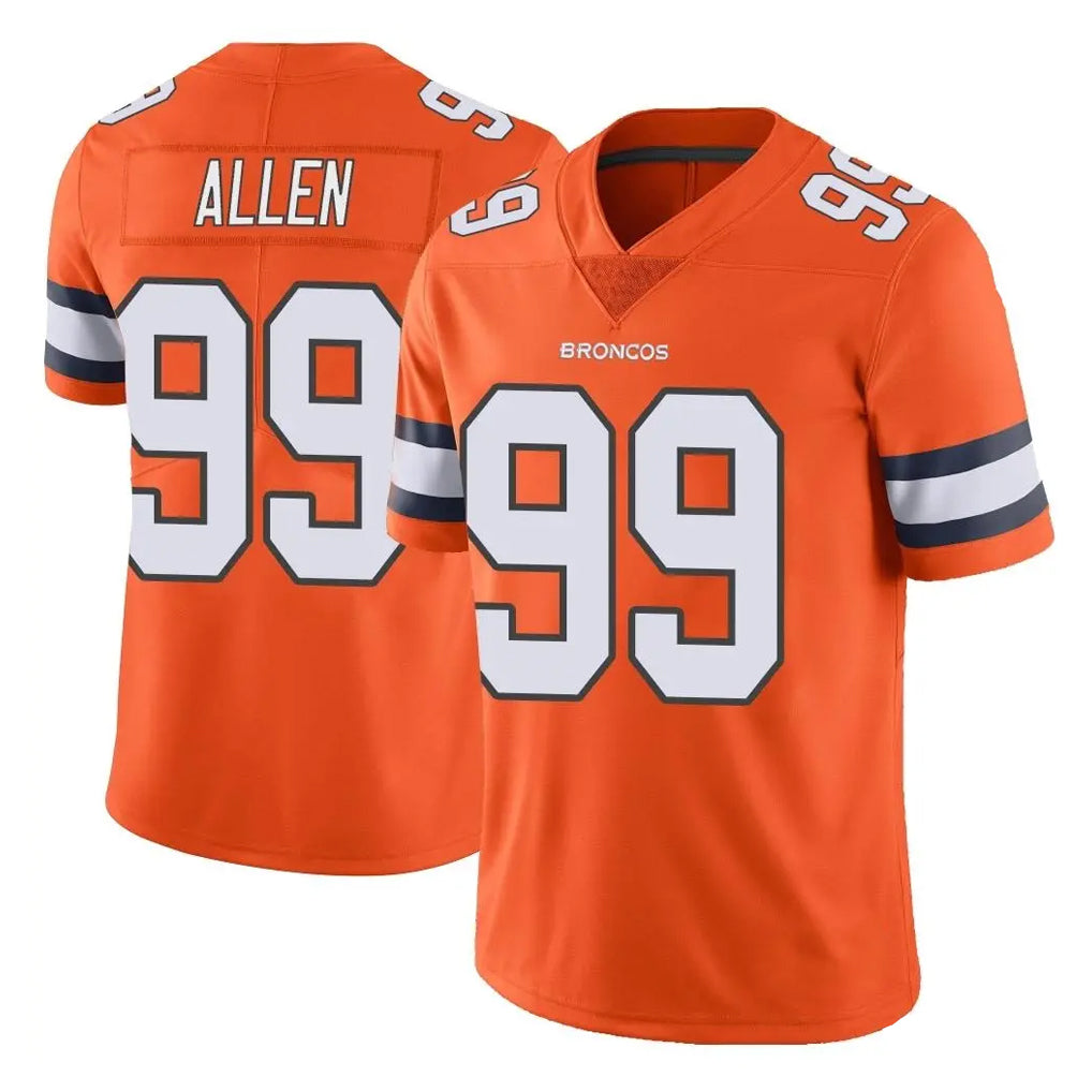 D.Broncos #99 Zach Allen Player Orange Vapor Untouchable Limited Home Game Ddoa Stitched Jerseys