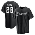 A.Braves #28 Matt Olson Player Black Home Game Ddoa Stitched Jerseys