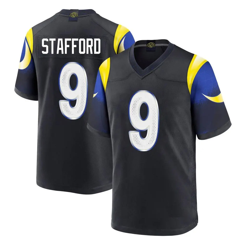 LA.Rams #9 Matthew Stafford Player Black Midnight Rivalries Collection Home Game Ddoa Stitched Jerseys
