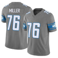 D.Lions #76 Blake Miller Player Gray Vapor F.U.S.E. Limited Home Game Ddoa Stitched Jerseys