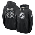 M.Dolphins #28 De'Von Achane Player 2026 Black Logo Pullover Hoodies Limited Game Ddoa Stitched Jerseys