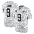 M.Dolphins #9 Joshua Uche Player Arctic Camo Salute To Service Limited Game Ddoa Stitched Jerseys