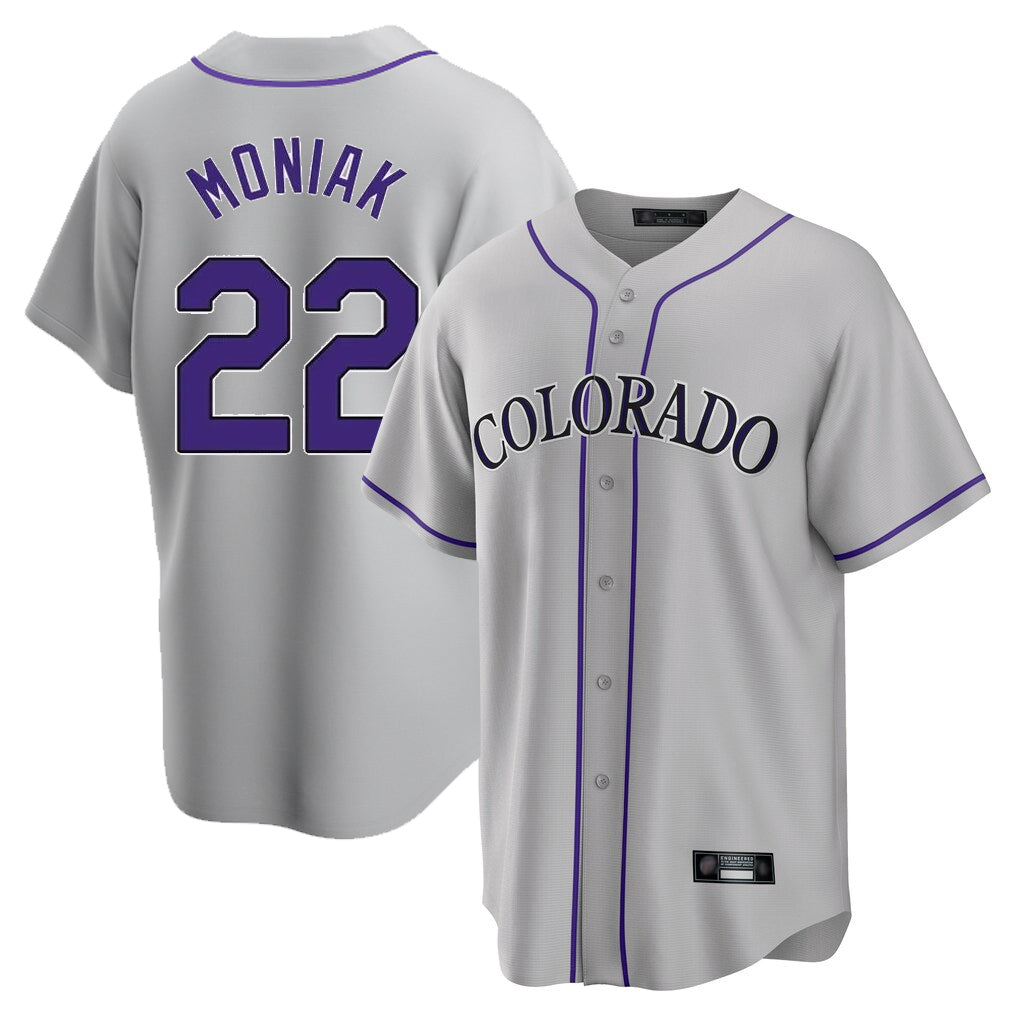 C.Rockies #22 Mickey Moniak Player Gray Game Home Ddoa Stitched Jerseys