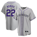 C.Rockies #22 Mickey Moniak Player Gray Game Home Ddoa Stitched Jerseys