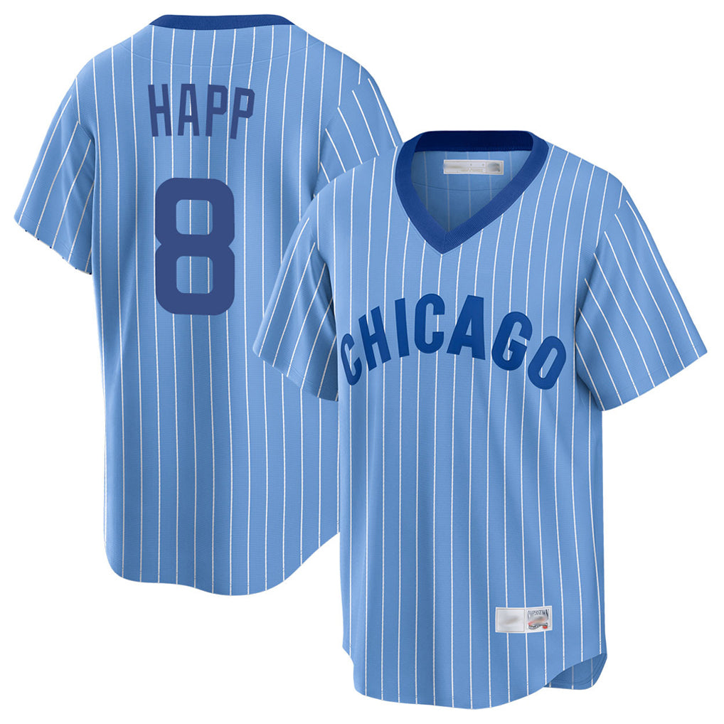 C.Cubs #8 Ian Happ Player Blue T-shirt Cooperstown Collection Limited Ddoa Stitched Jerseys