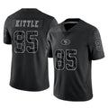 SF.49ers #85 George Kittle Player Black Limited Reflective Home Game Ddoa Stitched Jerseys