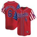 B.Orioles #6 Ryan Mountcastle Player Red Independence Day Vapor Premier Limited Home Game Ddoa Stitched Jerseys