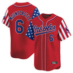 B.Orioles #6 Ryan Mountcastle Player Red Independence Day Vapor Premier Limited Home Game Ddoa Stitched Jerseys