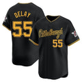 P.Pirates #55 Jason Delay Player Black Alt Home Limited Ddoa Stitched Jerseys