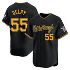 P.Pirates #55 Jason Delay Player Black Alt Home Limited Ddoa Stitched Jerseys