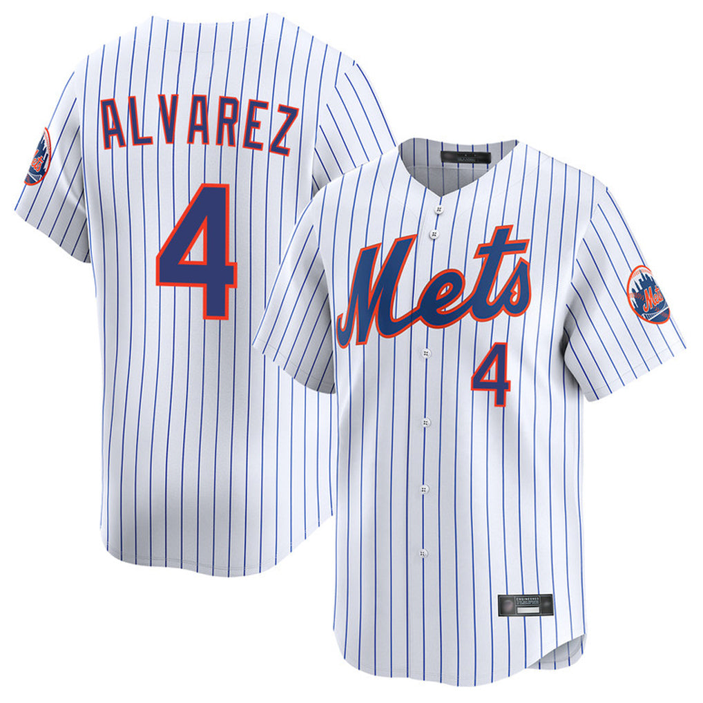 NY.Mets #4 Francisco Alvarez Player White Home Replica Ddoa Stitched Jerseys