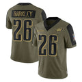 P.Eagles #26 Saquon Barkley Player Olive Salute To Service Limited Game Ddoa Stitched Jerseys