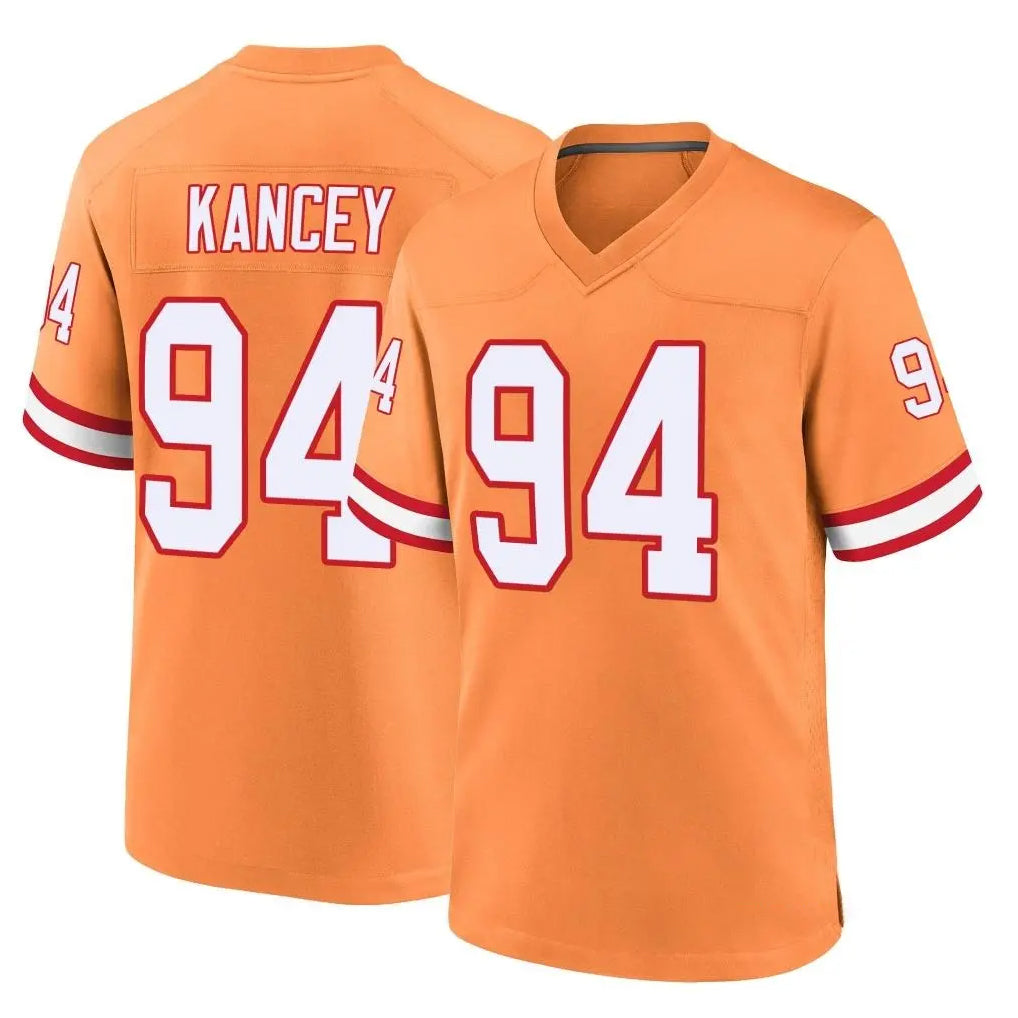 TB.Buccaneers #94 Calijah Kancey Player Orange Throwback Home Game Ddoa Stitched Jerseys