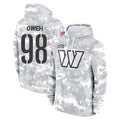W.Commanders #98 Odafe Oweh Player Arctic Camo Limited Salute to Service Pullover Hoodies Game Ddoa Stitched Jerseys