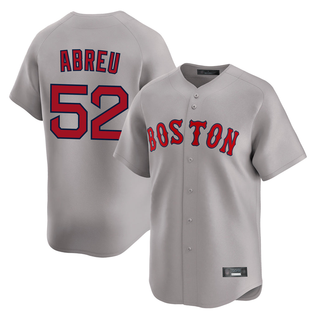 B.Red Sox #52 Wilyer Abreu Player Gray Road Limited Home Game Ddoa Stitched Jerseys