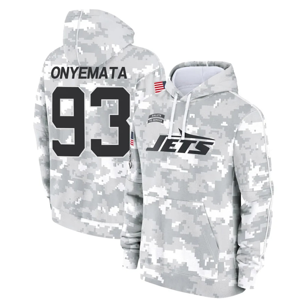NY.Jets #93 David Onyemata Player Arctic Camo Salute to Service Pullover Hoodies Limited Game Ddoa Stitched Jerseys