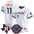 H.Astros #11 Cam Smith Player White City Connect Texas Patch Vapor Premier Limited Home Ddoa Stitched Jerseys
