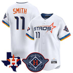 H.Astros #11 Cam Smith Player White City Connect Texas Patch Vapor Premier Limited Home Ddoa Stitched Jerseys