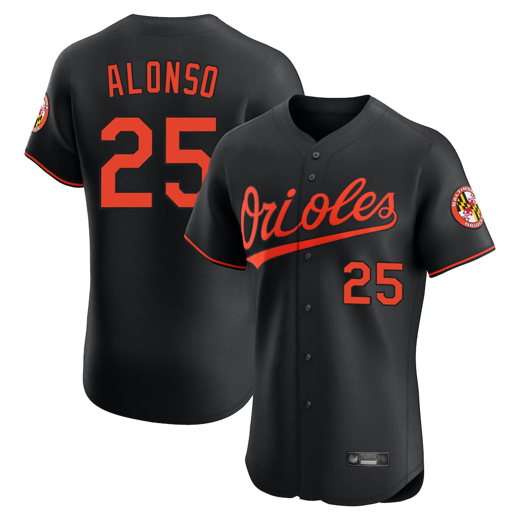 B.Orioles #25 Pete Alonso Player Black Limited Elite Home Game Ddoa Stitched Jerseys