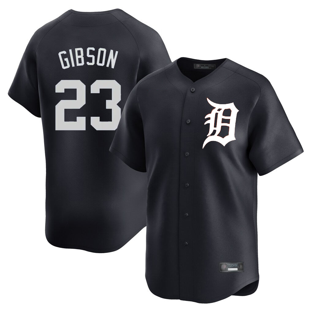 D.Tigers #23 Kirk Gibson Player Navy Home Limited Game Ddoa Stitched Jerseys