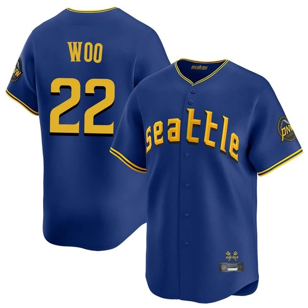 S.Mariners #22 Bryan Woo Player Royal City Connect Home Limited Ddoa Stitched Jerseys