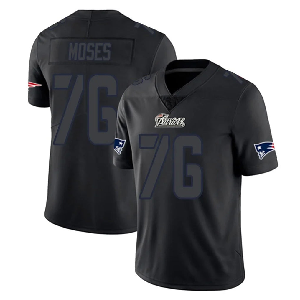 NE.Patriots #76 Morgan Moses Player Black Impact LImited Home Game Ddoa Stitched Jerseys