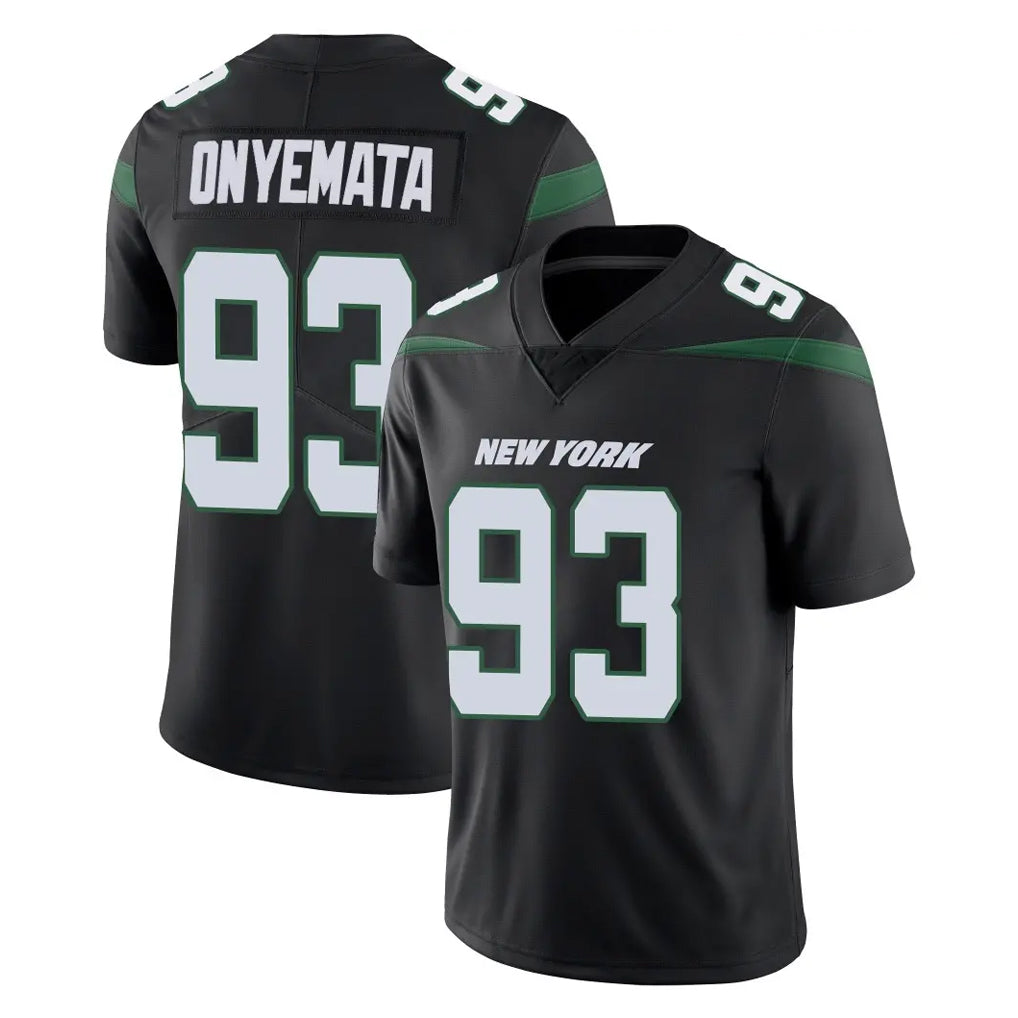 NY.Jets #93 David Onyemata Player Stealth Black Limited Vapor Home Game Ddoa Stitched Jerseys