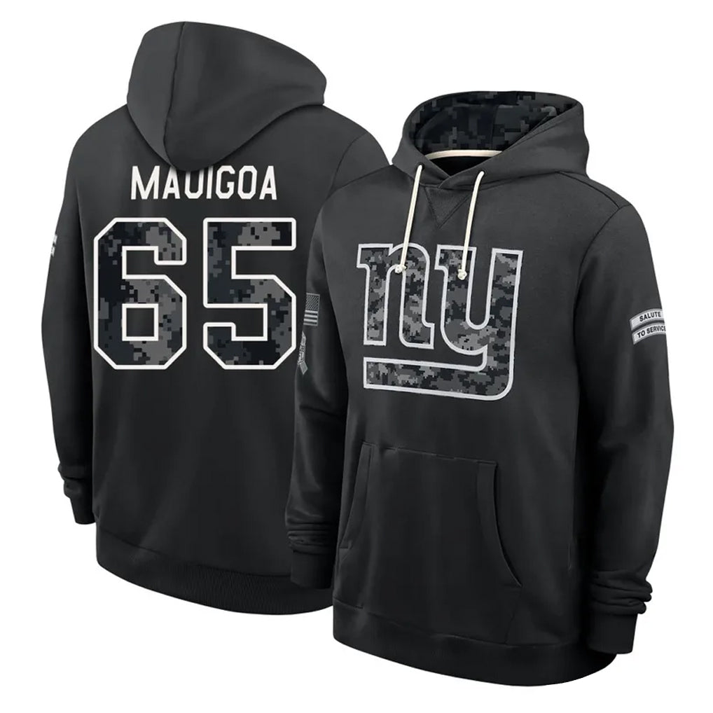 NY.Giants #65 Francis Mauigoa Player 2026 Black Logo Pullover Hoodies Limited Game Ddoa Stitched Jerseys
