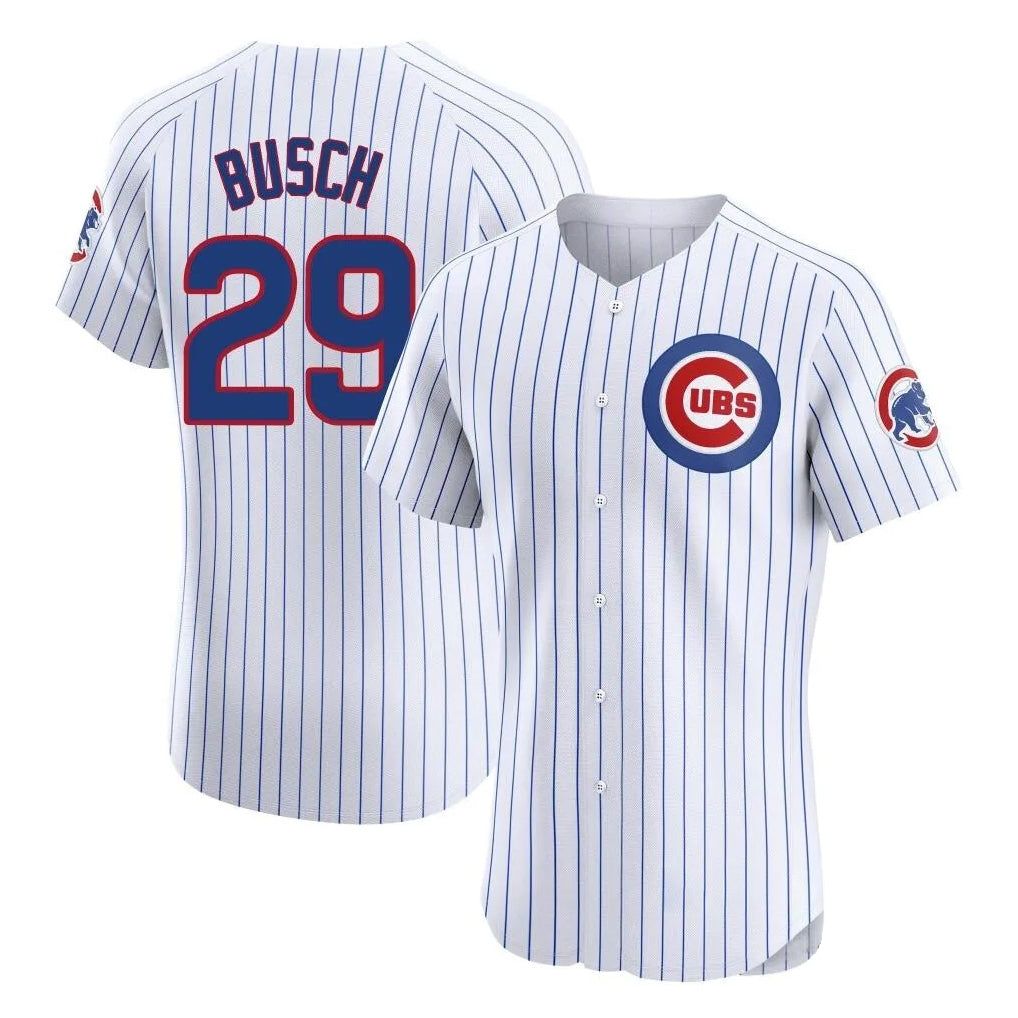 C.Cubs #29 Michael Busch Player White Limited Elite Home Game Ddoa Stitched Jerseys