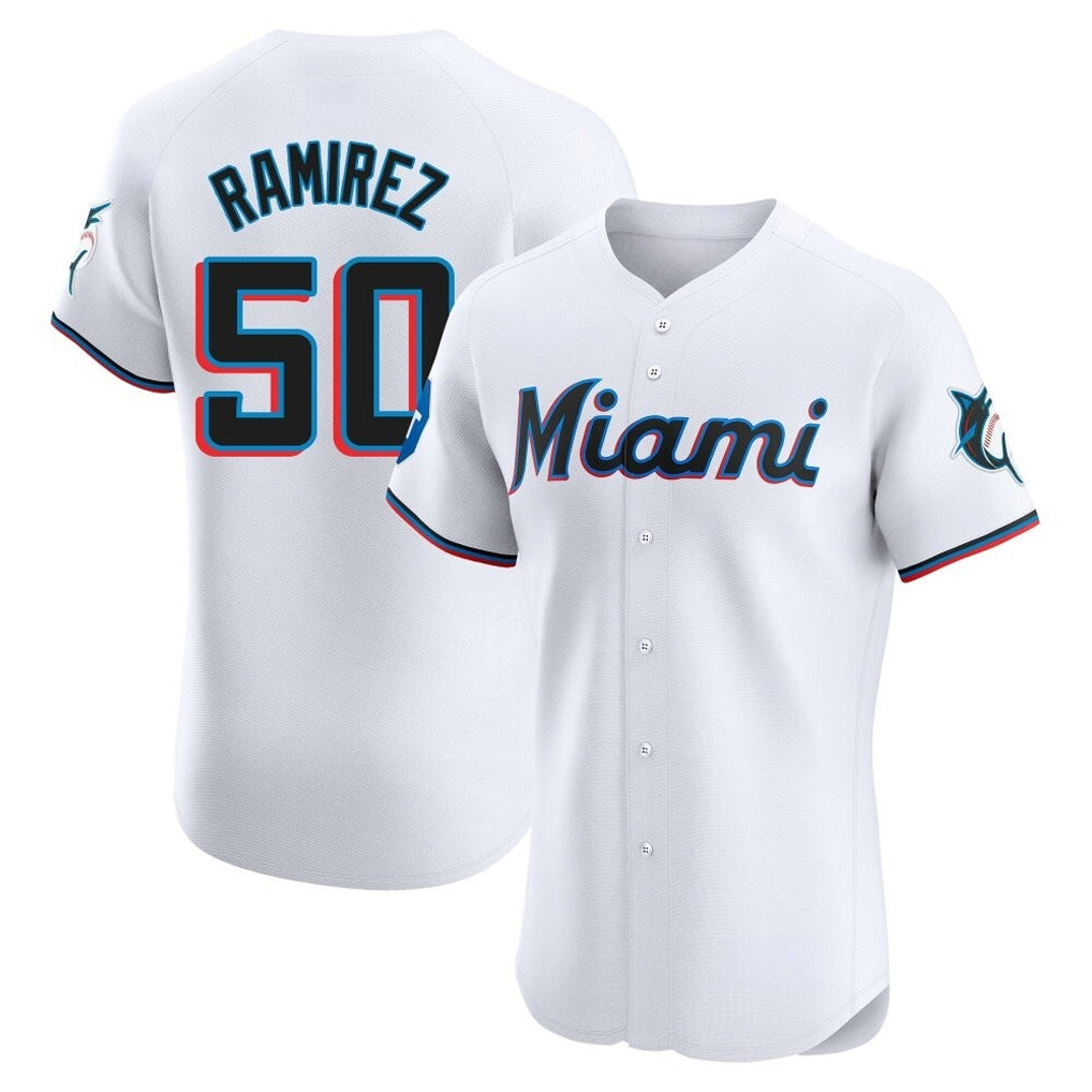 M.Marlins #50 Agustin Ramirez Player White  Home Limited Elite Ddoa Stitched Jerseys