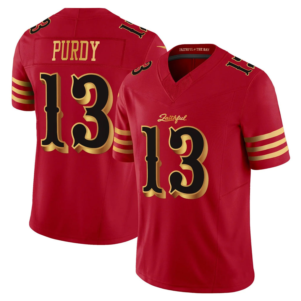 SF.49ers #13 Brock Purdy Player Red Rivalries Vapor Limited Home Game Ddoa Stitched Jerseys