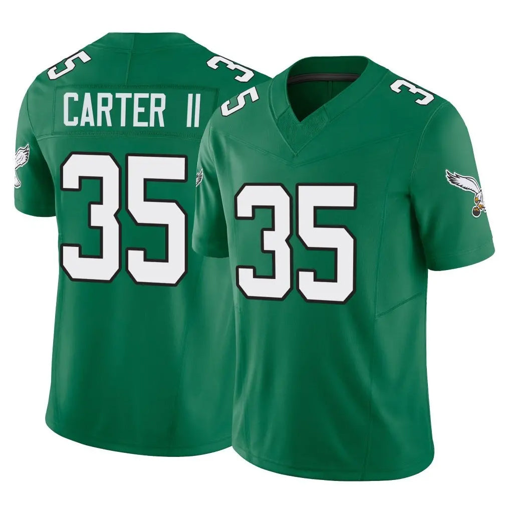 P.Eagles #35 Michael Carter II Player Green Kelly Alternate Vapor F.U.S.E. Home Game Ddoa Stitched Jerseys