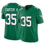 P.Eagles #35 Michael Carter II Player Green Kelly Alternate Vapor F.U.S.E. Home Game Ddoa Stitched Jerseys