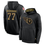 T.Titans #77 Peter Skoronski Player Black Salute to Service Sideline Performance Pullover Hoodies Home Game Ddoa Stitched Jerseys