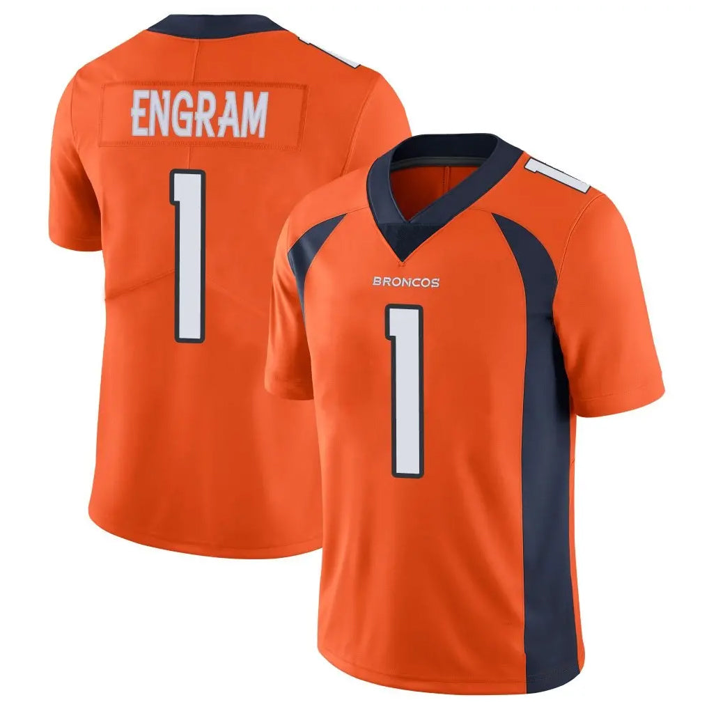 D.Broncos #1 Evan Engram Player Orange Color Vapor Untouchable Limited Game Ddoa Stitched Jerseys
