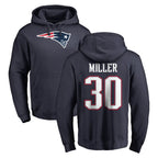 NE.Patriots #30 Jam Miller Player Navy LOGO Pullover Hoodies Home Game Ddoa Stitched Jerseys