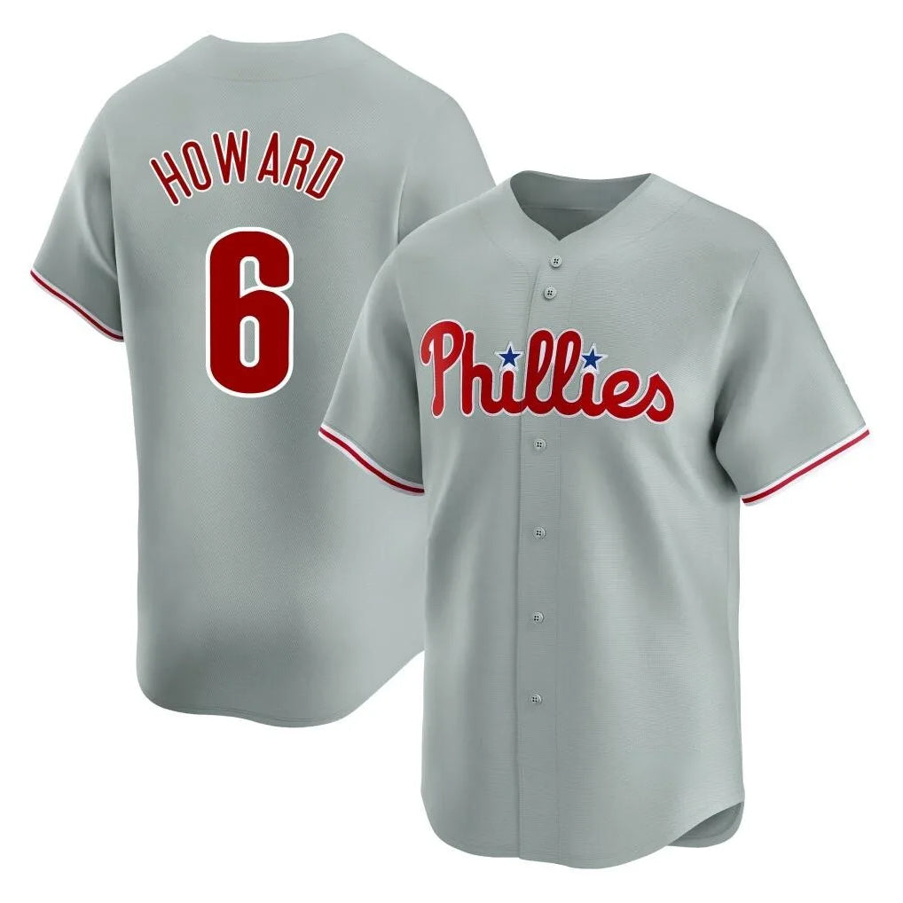 P.Phillies #6 Ryan Howard Player Gray Home Limited Ddoa Stitched Jerseys