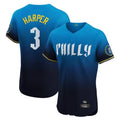 P.Phillies #3 Bryce Harper Player Blue City Connect Home Limited Elite Ddoa Stitched Jerseys