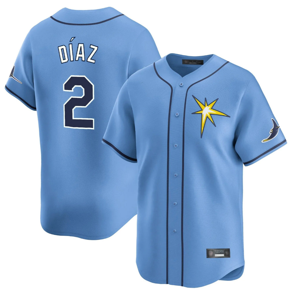 T.Bay Rays #2 Yandy Diaz Player Light Blue Home Limited Ddoa Stitched Jerseys