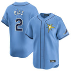 T.Bay Rays #2 Yandy Diaz Player Light Blue Home Limited Ddoa Stitched Jerseys