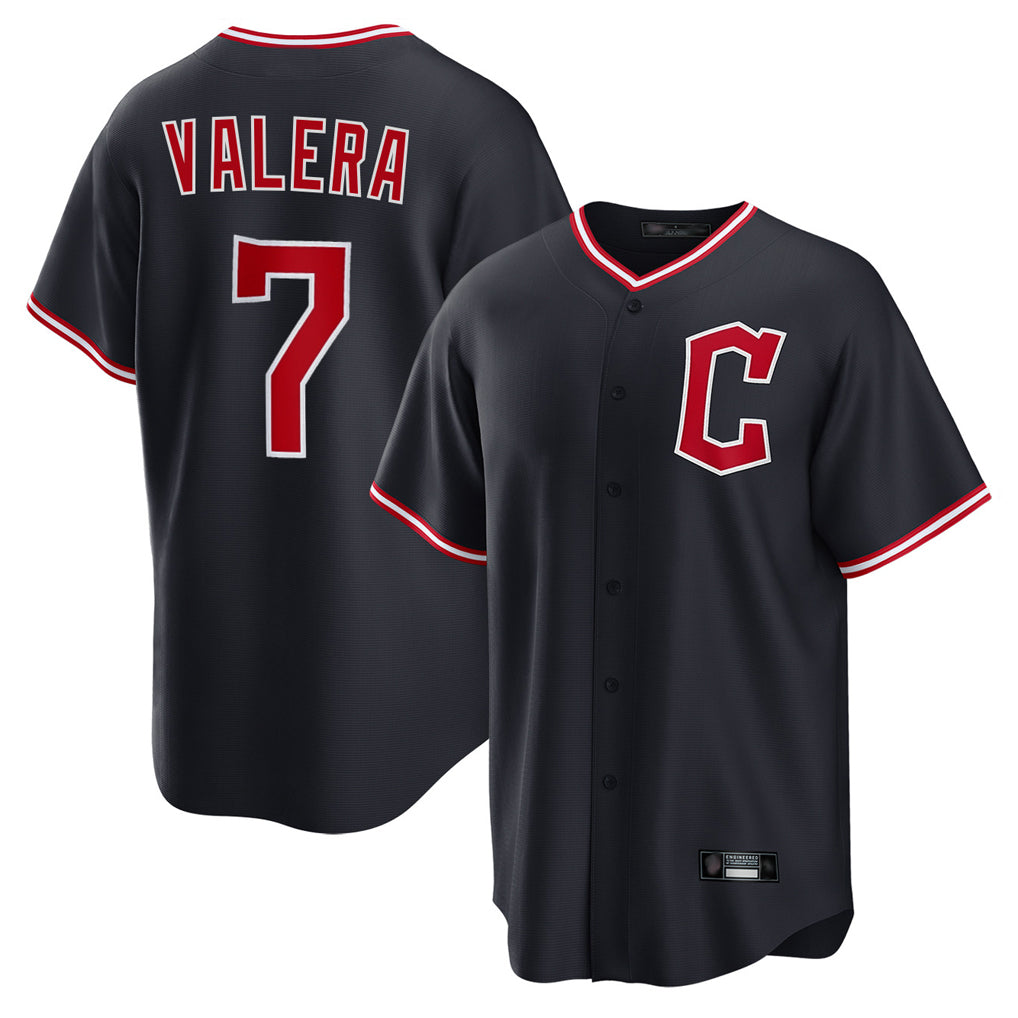 C.Guardians #7 George Valera Player Navy Home Game Ddoa Stitched Jerseys