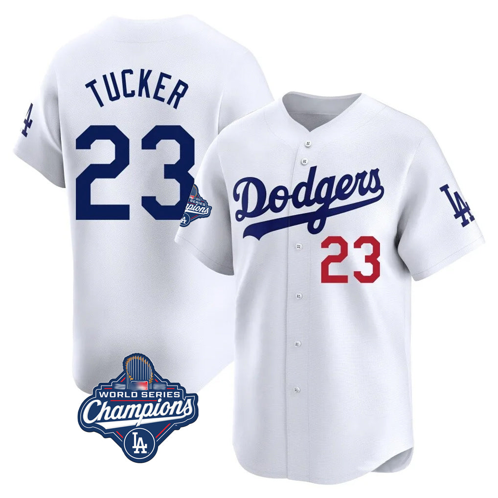LA.Dodgers #23 Kyle Tucker Player White World Series Meet Limited Home Ddoa Stitched Jerseys