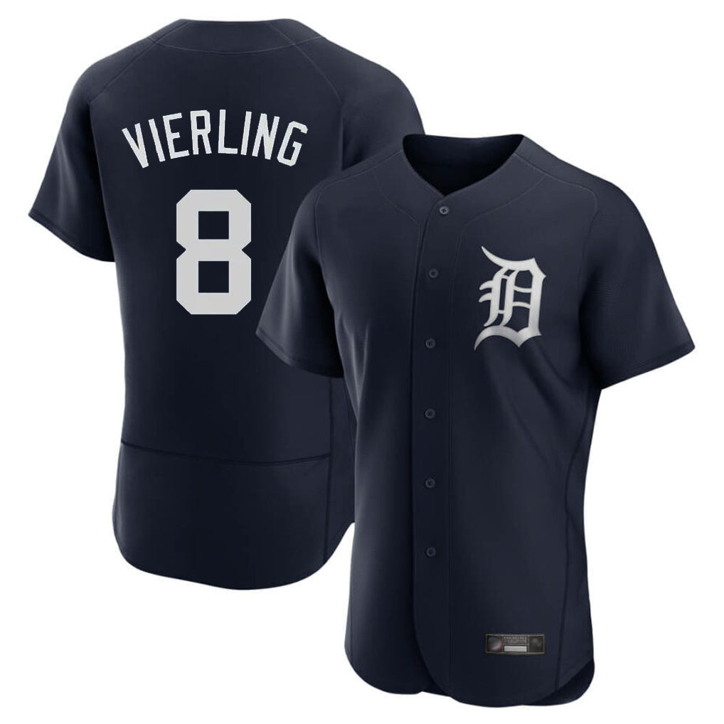 D.Tigers #8 Matt Vierling Player Navy Limited Elite Home Ddoa Stitched Jerseys
