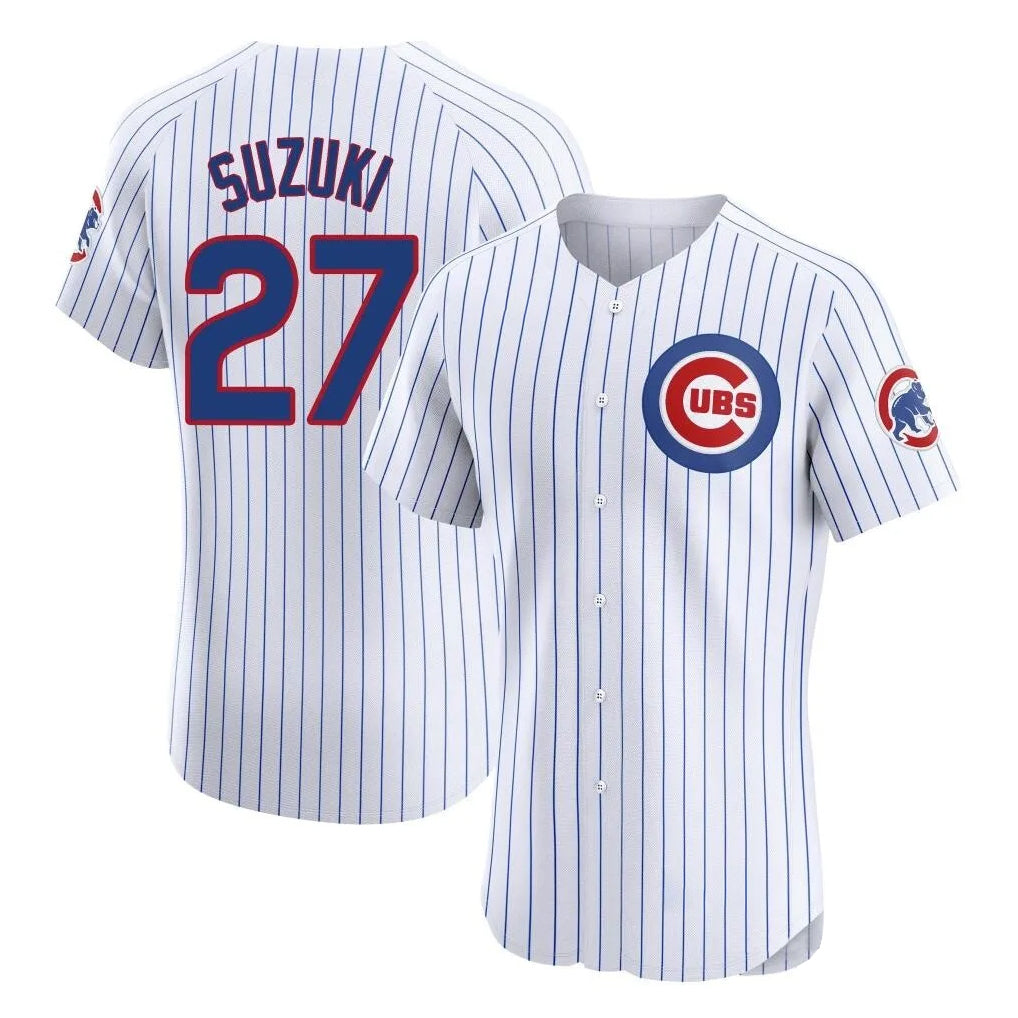 C.Cubs #27 Seiya Suzuki Player White Limited Elite Home Game Ddoa Stitched Jerseys